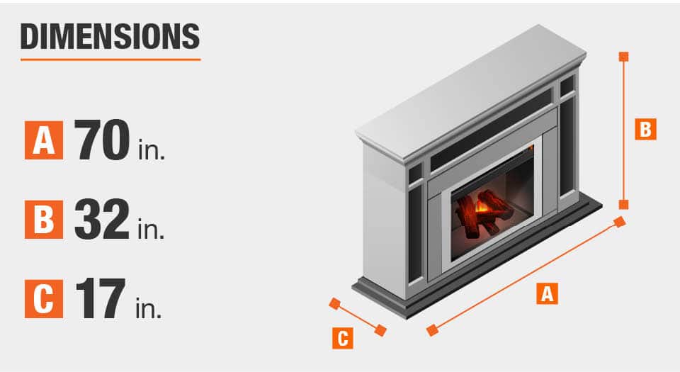 Home Decorators Collection Edenfield 70 in. Freestanding Infrared