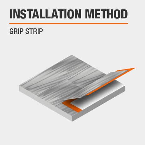 Luxury Vinyl Plank flooring with grip strip installation.