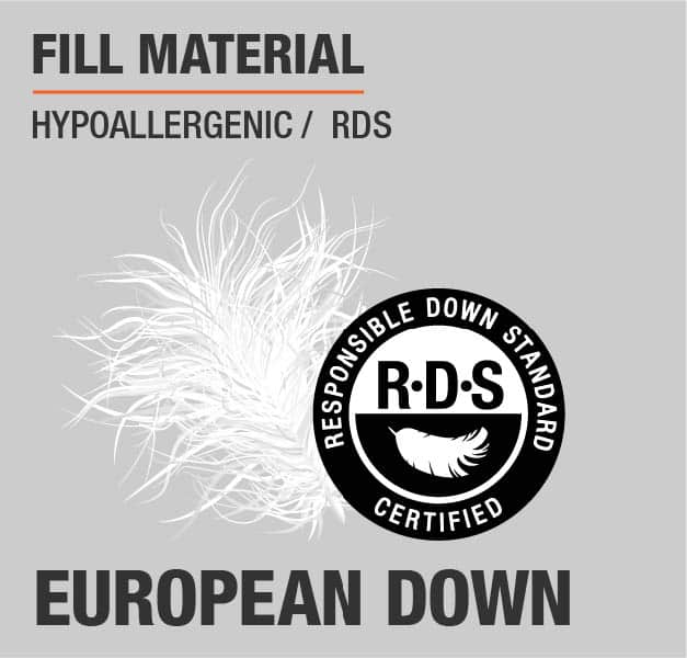 Fill Material European Down Hypoallergenic RDS