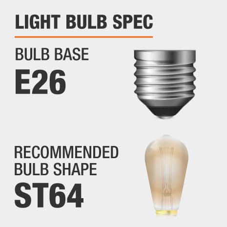 This chandelier requires a E26 bulb base, and a A19-shaped light bulb is recommended.