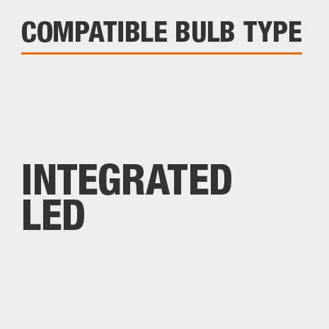 This light includes integrated LED bulbs.