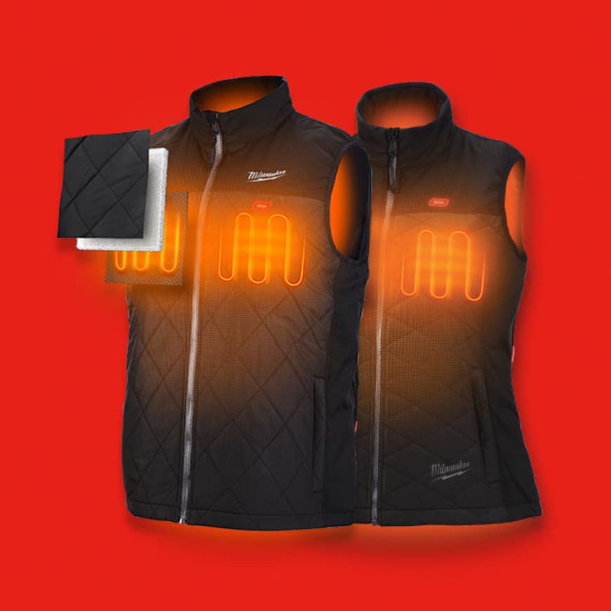 Milwaukee Men's 3XLarge M12 12Volt LithiumIon Cordless AXIS Black Heated Quilted Vest Kit