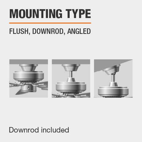 Flush mount ceiling fan with downrod