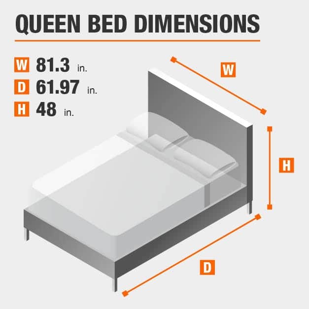 Stylewell Colemont White Wood Queen Bed With Curved Headboard 61 97 In W X 48 H Xmb2018 The Home Depot Stylewell Colemont White Wood Queen Bed, Dimensions Of A Queen Size Bed Frame
