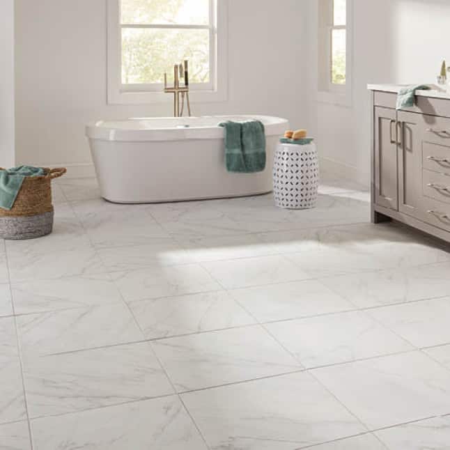 Lifeproof Carrara 18 In X 18 In Glazed Porcelain Floor And Wall Tile 17 6 Sq Ft Case Lp501818hd1p6 The Home Depot