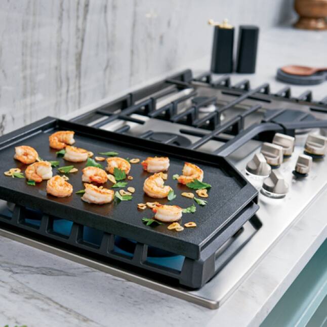 ge cafe gas cooktop with griddle