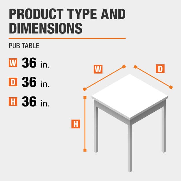 StyleWell Walnut Finish Wood Square Bar Table for 4 (36 in. D x 36 in