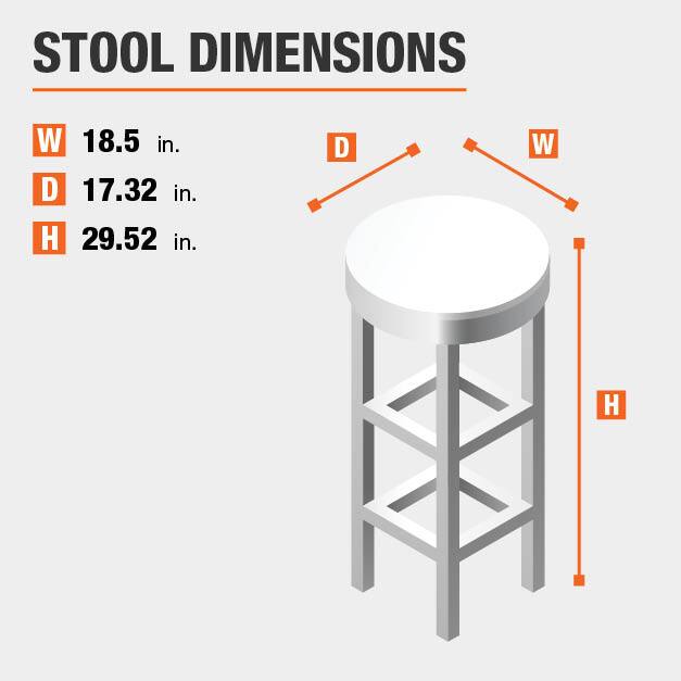 StyleWell Modern White Metal Backless Bar Stool with Wood Seat (Set of 2) RW81230WHT The