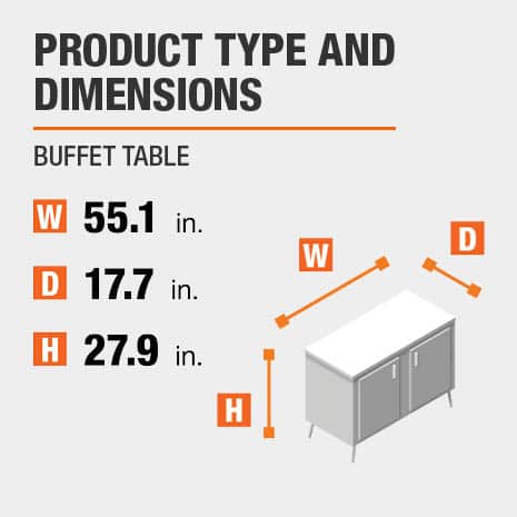 Home Decorators Collection Pecan Brown and White Wood Buffet Table with ...