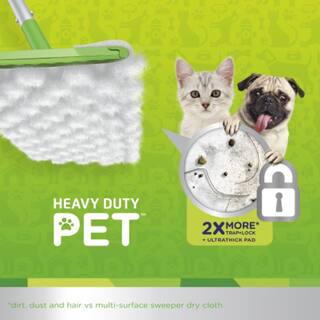 Swiffer Ricariche Panni Spolvero Pesante Pet Con Febreze Odor Defense - 20 Panni Per Pavimenti, Intrappolano Peli E Allergeni