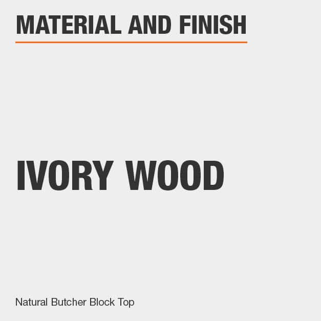 StyleWell Bainport Ivory Wooden Kitchen Island with Natural Butcher