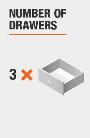 This Kitchen Island includes 3 drawers