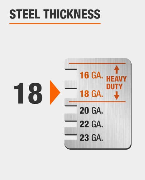 The sink is 18-gauge stainless steel