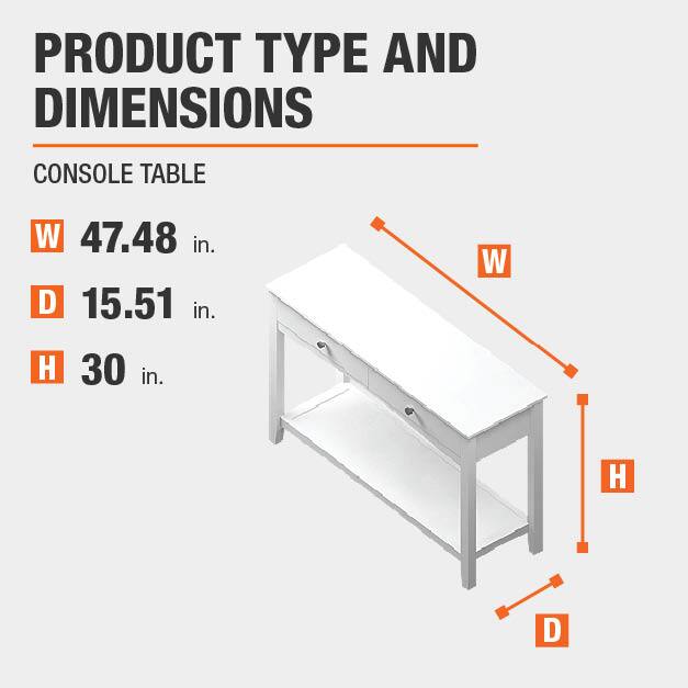 Stylewell Cedar Springs Rectangular Dark Charcoal Wood 2 Drawer Console Table 47 48 In W X 30 H Cs 1005 Black The Home Depot Stylewell Cedar Springs Rectangular, Wide Console Table With Drawers