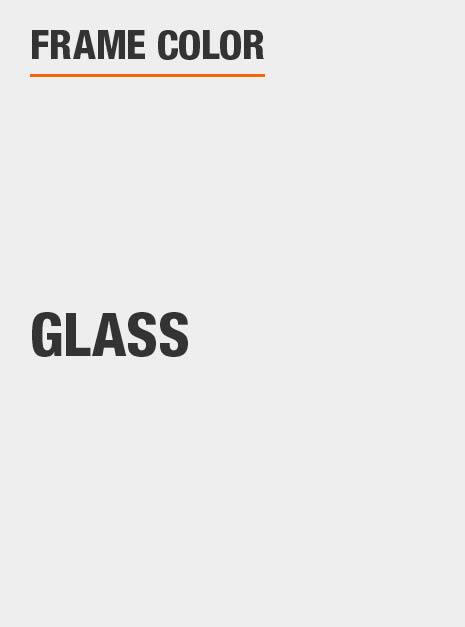 Mirror features a glass frame