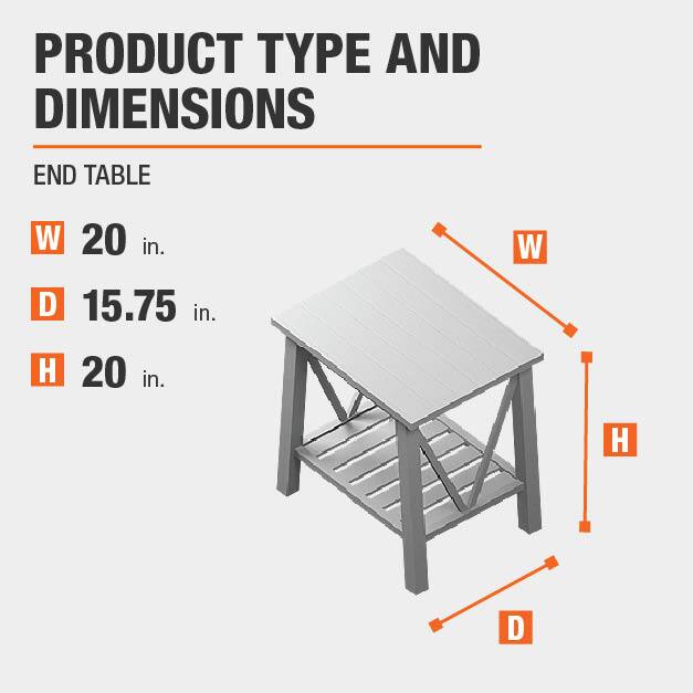 StyleWell Bannerton Square Patina Finish Wood End Table (20 in. W x 20