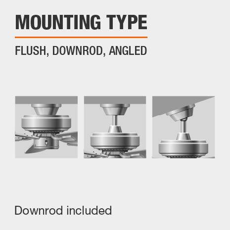 Flush mount ceiling fan with downrod