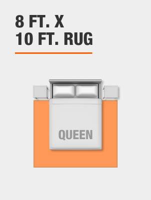 8 foot by 10 foot rug with bedroom furniture