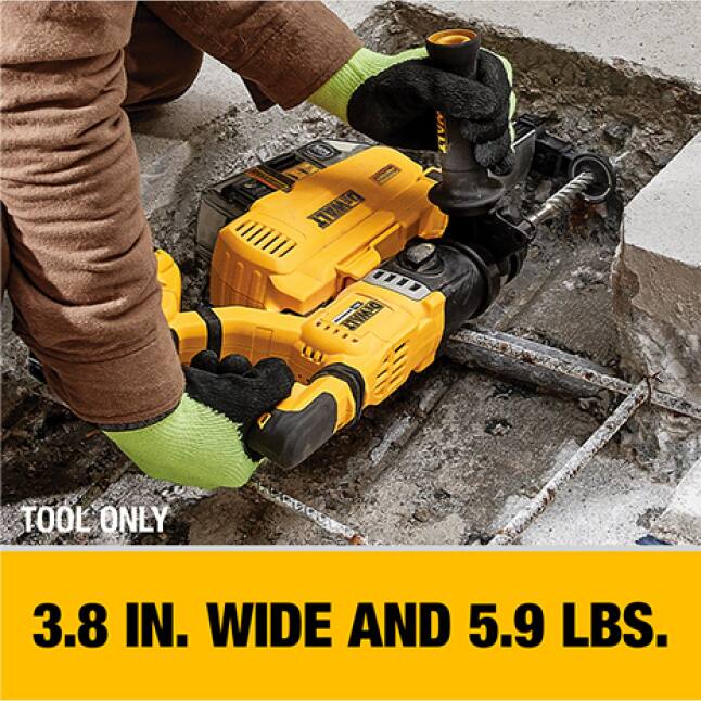 DEWALT DCH263B 20V MAX Rotary Hammer (Tool Only) - 1-1/8 Inch SDS Plus, Brushless, 3.0 Joules
