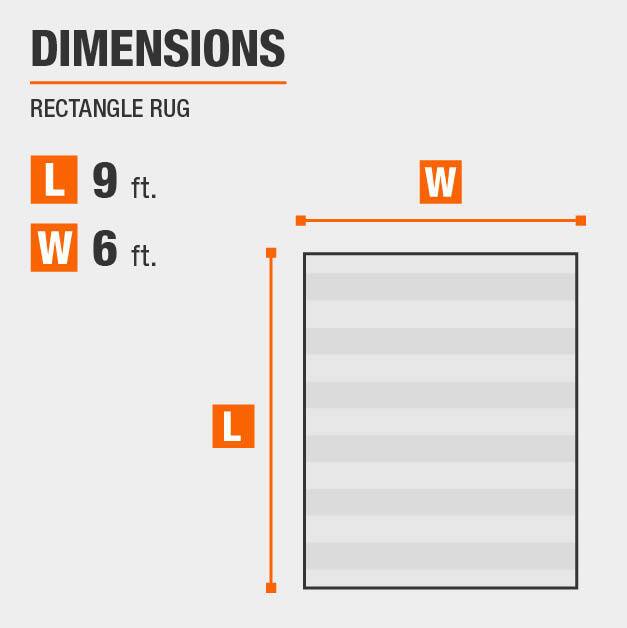 Sunbrooke White 6 ft. x 9 ft. Solid Shag Area Rug is 6 ft. long and 9 ft. wide