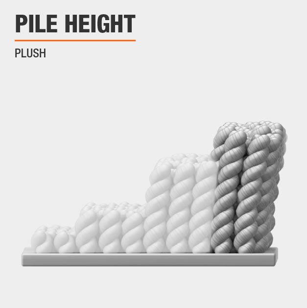 Area rug has a Plush pile height