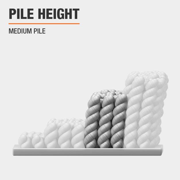 Area rug has a Medium Pile pile height