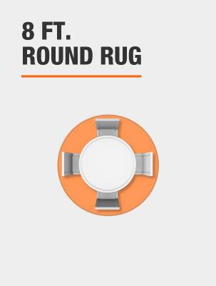 8 ft. round rug with dining room furniture
