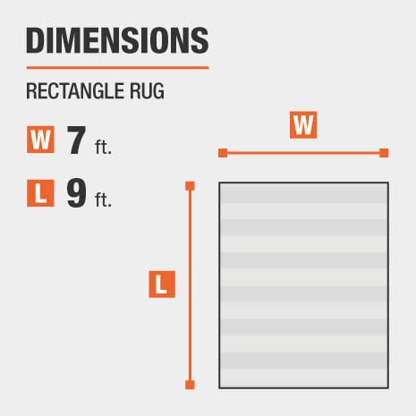 Spiral Medallion Ivory 7 ft. x 9 ft. Geometric Area Rug is 7 feet by 9 feet