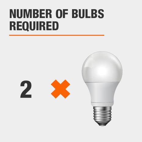 Bath light fixture that requires 2 light bulbs