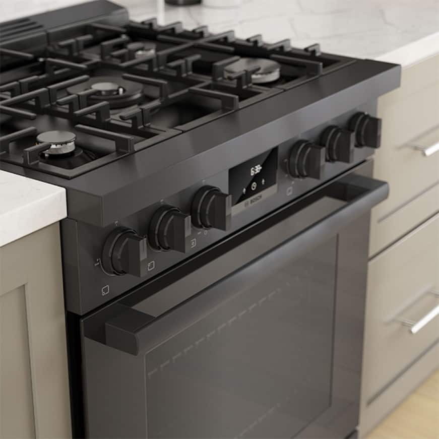 Bosch 800 Series 30 in. 3.7 cu. ft. Industrial Style Gas Range with 5