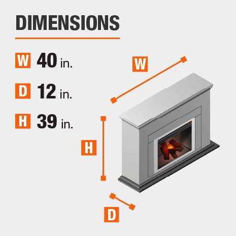 Home Decorators Collection Pembroke 40 in. Freestanding Faux Stone Infrared  Electric Fireplace in Tan with Mantel 147441 - The Home Depot