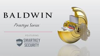 Maniglia Per Porta Baldwin Tobin Entry Lever Con Tecnologia SmartKey, Nichel Satinato, Modello 354TBL RDB 15 SMT CP 6AL