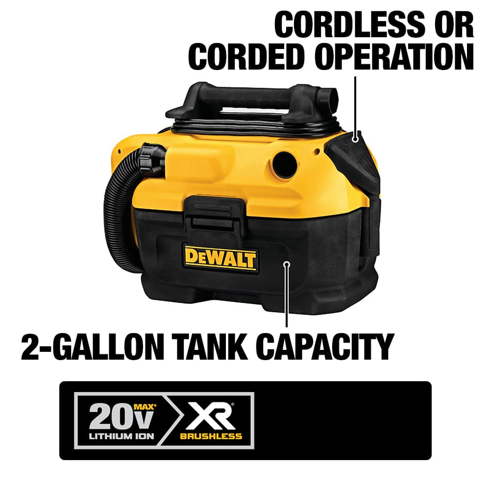DEWALT 20V MAX Cordless Brushless Drain Snake, 2 Gallon Corded/Cordless
