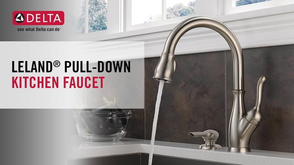 Delta Leland SingleHandle PullDown Sprayer Kitchen Faucet with Soap