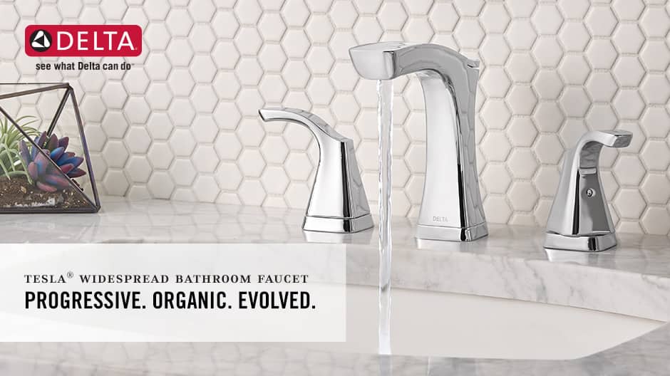 Delta Tesla 8 in. Widespread 2Handle Bathroom Faucet with Metal Drain Assembly in Chrome 3552