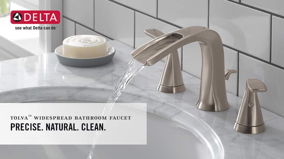 Delta Tolva 8 in. Widespread 2Handle Bathroom Faucet in Brushed Nickel