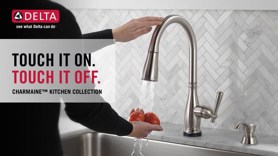 Delta Charmaine SingleHandle PullDown Sprayer Kitchen Faucet with Touch2O and Shield Spray