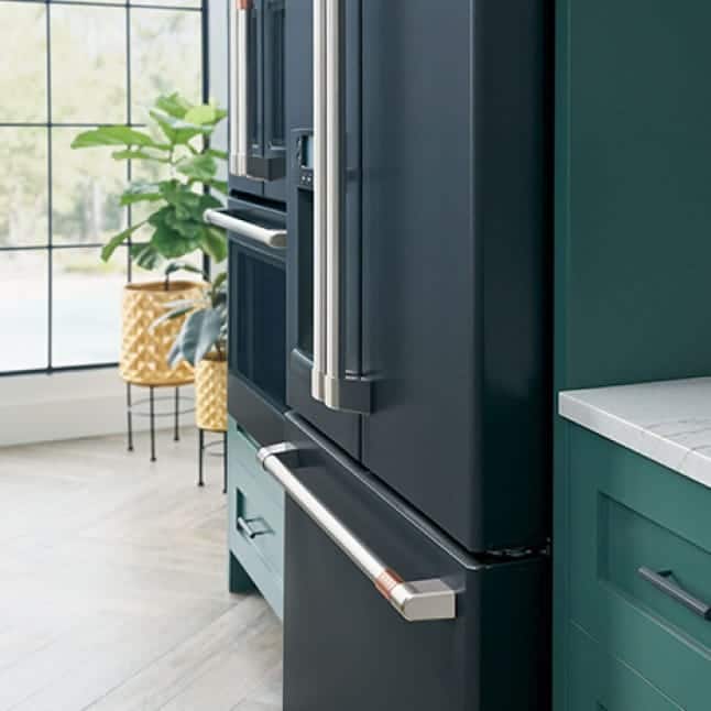 Cafe 18.6 cu. ft. French Door Refrigerator in Matte White, Fingerprint