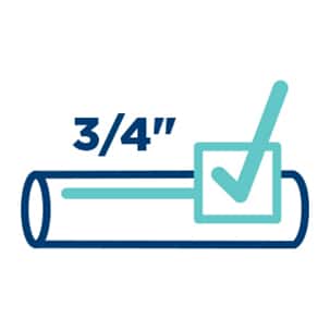 pipe with 3/4" measurement