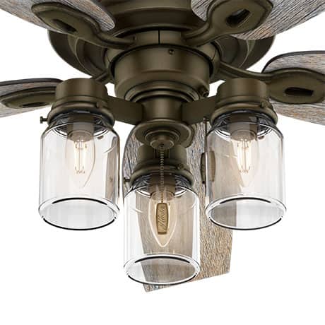 Hunter Crown Canyon 52 In Indoor Regal Bronze Ceiling Fan With Light 53331 The Home Depot Hunter Crown Canyon 52 In Indoor Regal, Mason Jar Ceiling Fan Light Kit