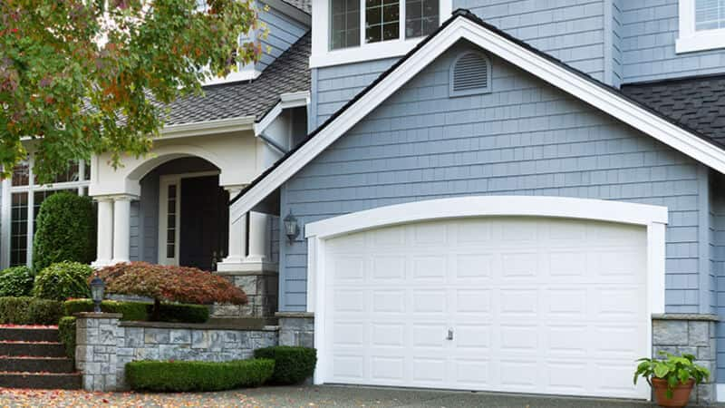 house with a wide, double door