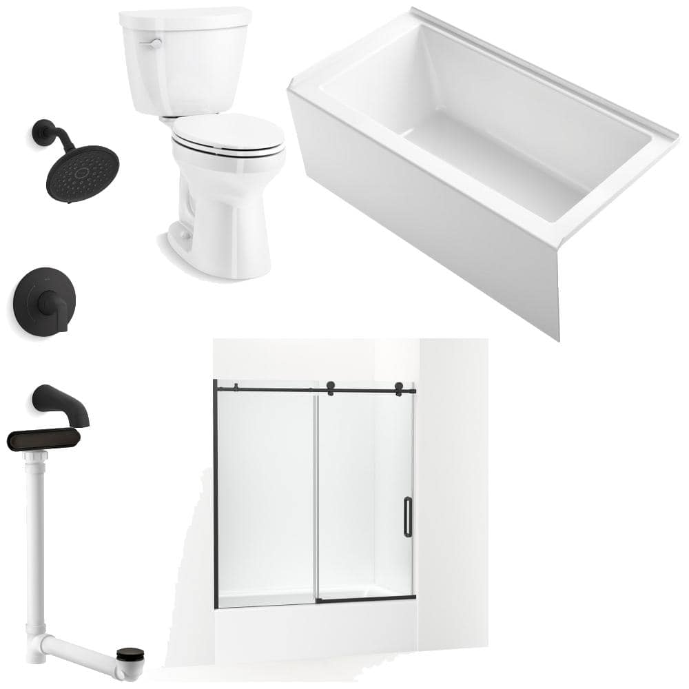 Kohler Underscore Rectangular Alcove Tub with Right Hand
