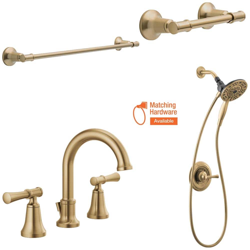 Delta Chamberlain Champagne Bronze Bath Bundle The Home Depot