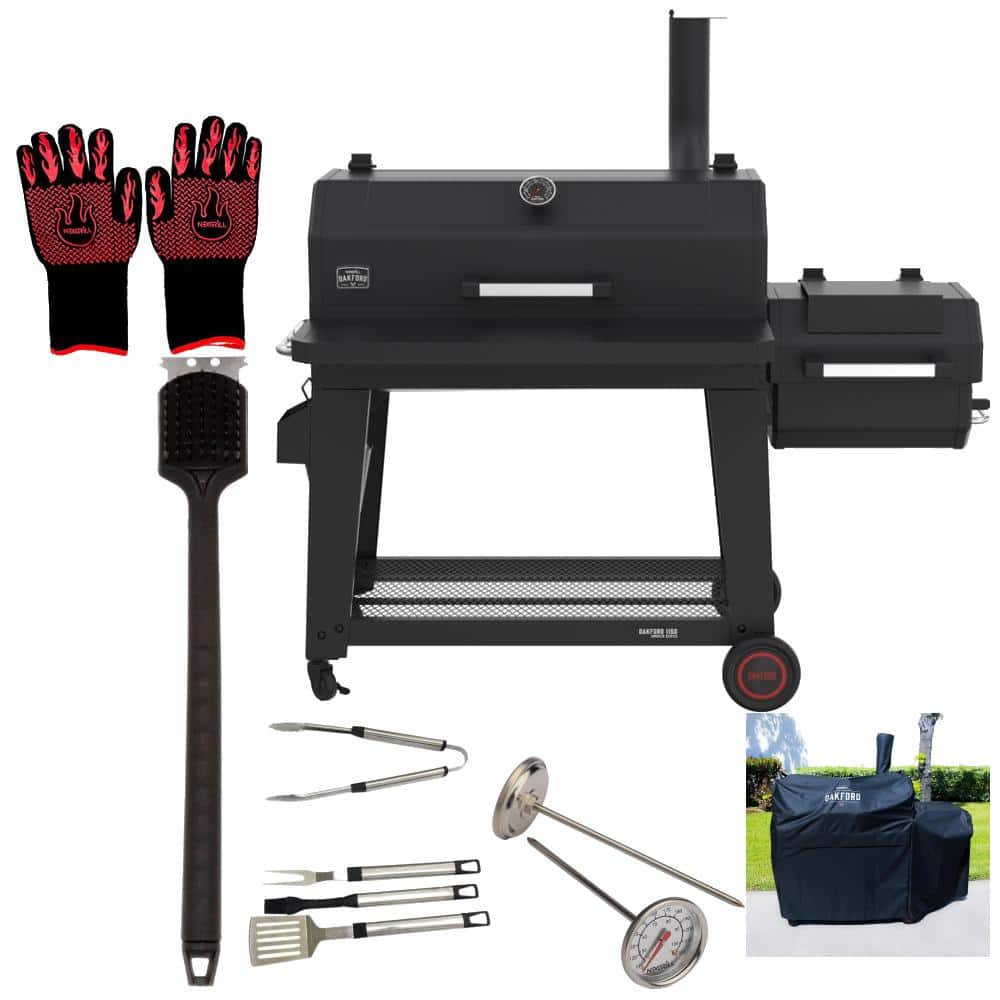 Nexgrill Oakford 1150 Reverse Flow Offset Smoker Charcoal Grill