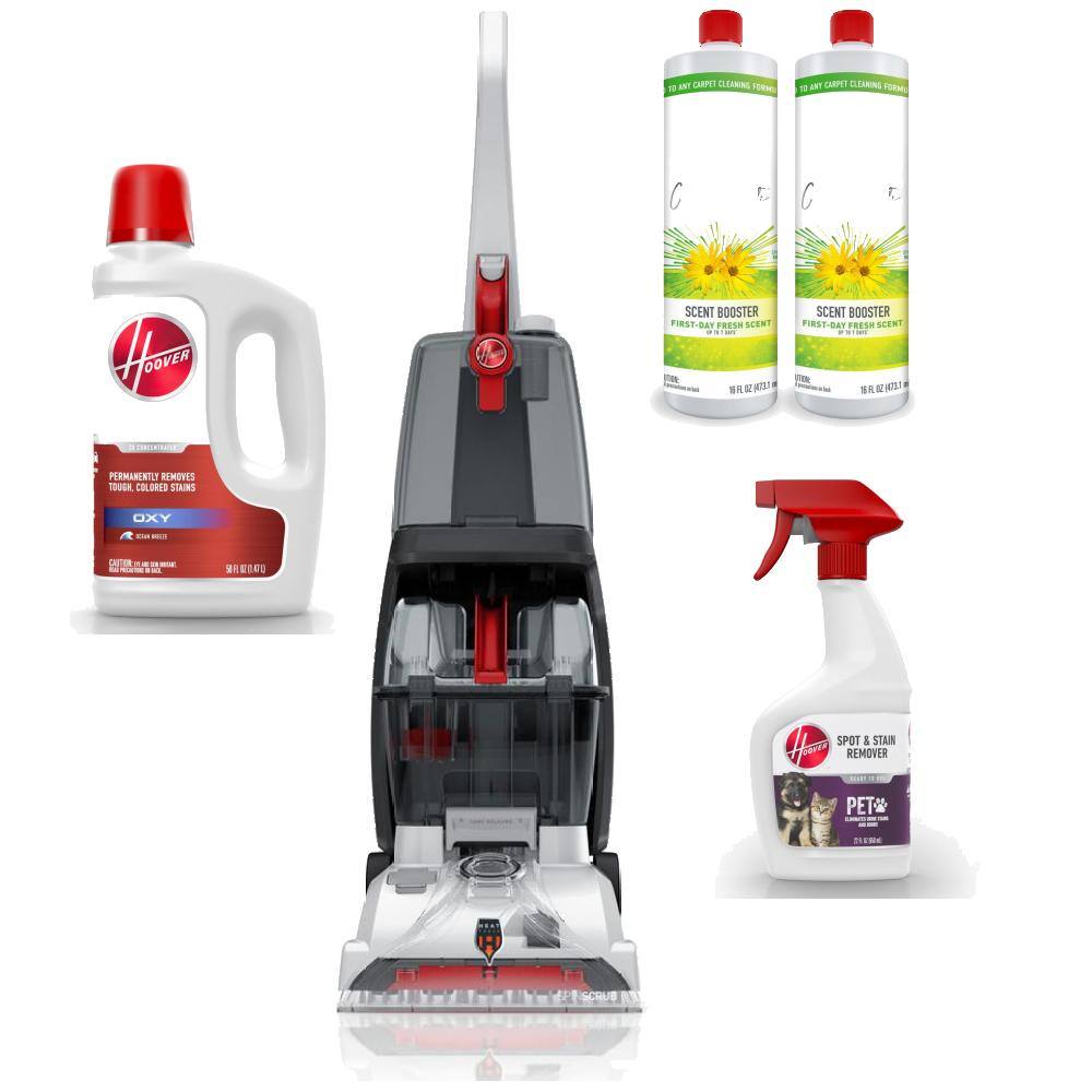 TurboScrub Upright Corded Carpet Cleaner Machine, Carpet Shampooer for Carpet and Fabric Surfaces in Black, FH50138V logo.