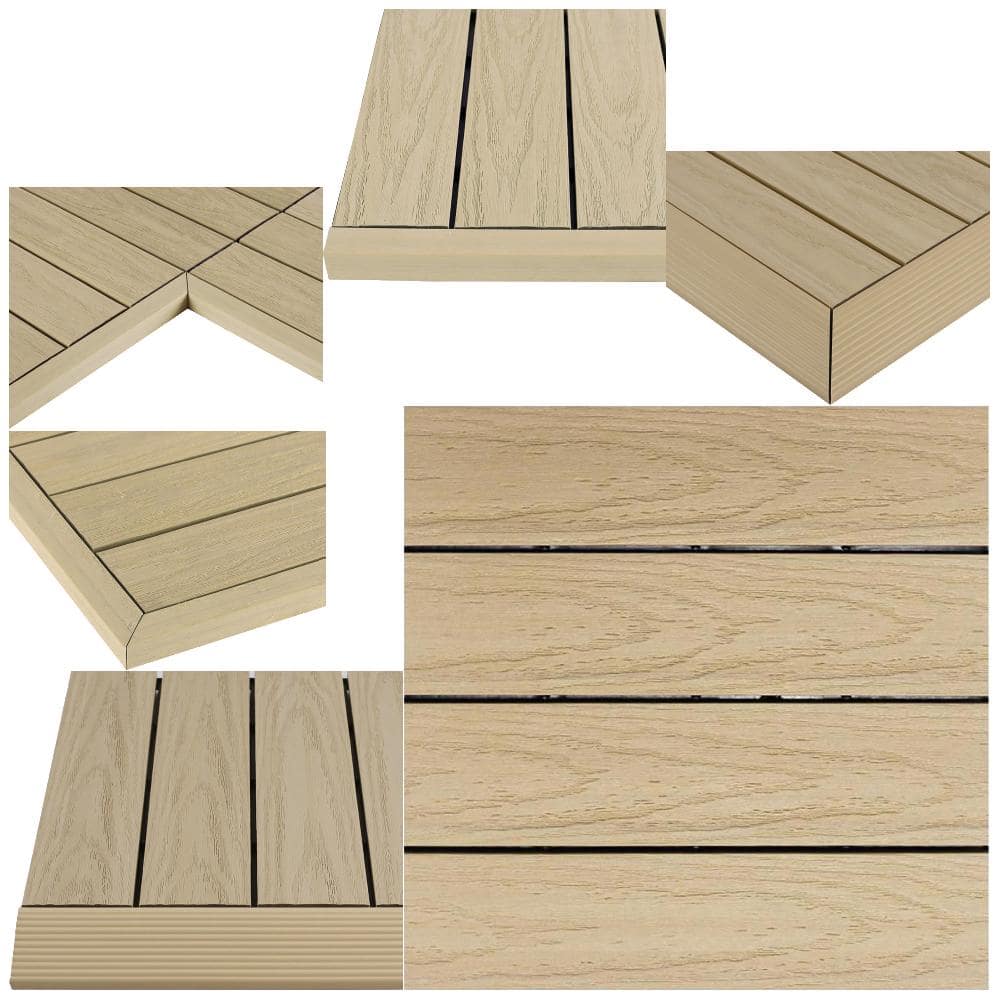 1 in x 1 in. Japanese Cedar Composite Deck Tile Bundle - The Home