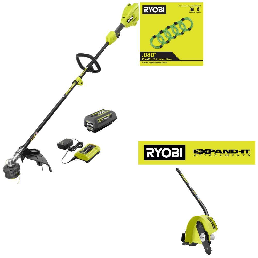 Ryobi 40V 15 in. Expand It Cordless Battery Attachment Capable String ...